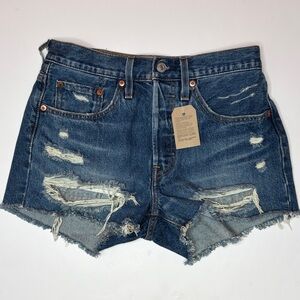 Levi’s 501 High‑Rise Distressed Cutoff Denim Shorts W26 NWT Women’s